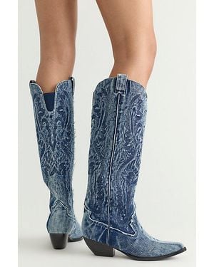 Jeffrey Campbell Finn Tall Western Boots - Blue
