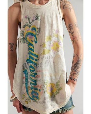 Free People We The Free Rosie Graphic Tank - Blue