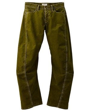 Free People Fable Washed Cord Twisted Jeans - Green