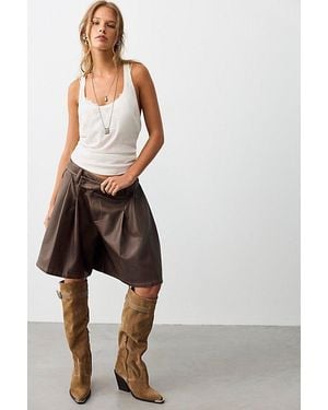 Free People Porter Crossover Vegan Trouser Shorts - Multicolour