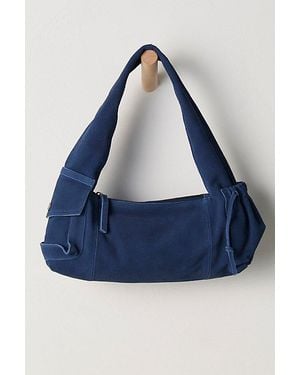 Free People Soto East West Suede Shoulder Bag - Blue
