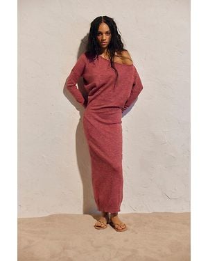 Free People Hollis Sweater Midi Dress - Red
