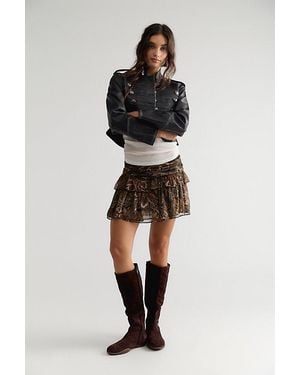 Free People Spell Damask Mini Skirt - Black