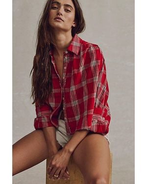 Free People Mira Plaid Top - Red