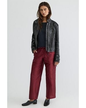 DONNI. The Taffeta Drawstring Cargo Pants - Red