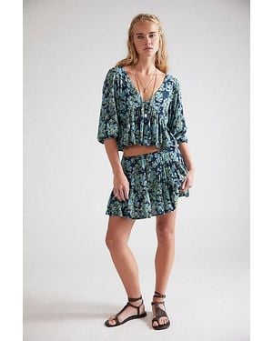 Free People Calla Lily Printed Mini Skirt Set - Multicolour