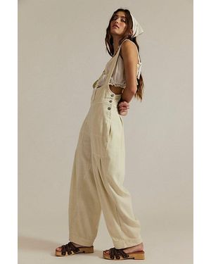Free People Felix Tapered Overalls By - Natural