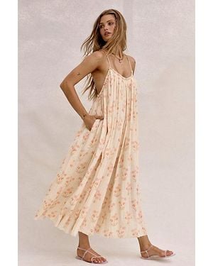 Free People Raffia Blooms Printed Jumpsuit - Natural