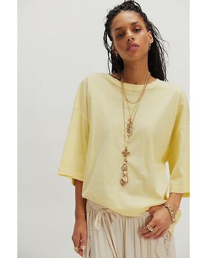 Free People Perfect Oversized Tee - Yellow