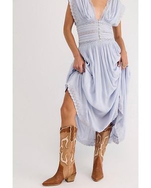 Free People Alter Ego Tall Western Boots - Blue