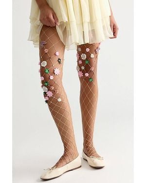 High Heel Jungle Aurora Fishnet Tights By - Natural
