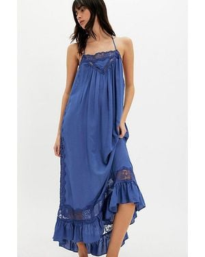 Intimately By Free People Kiss Me Later Maxi Slip Dress By - Blue