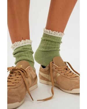 Free People Crochet Trouser Socks - Green