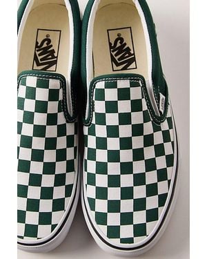 Vans Classic Checkered Slip-Ons - Green