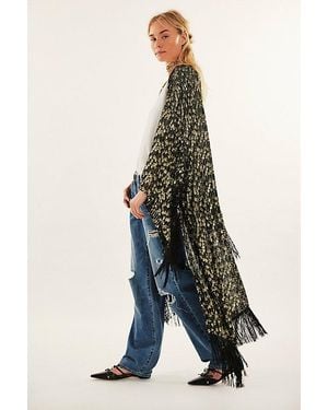 Free People Mirrorball Fringe Kimono - Blue