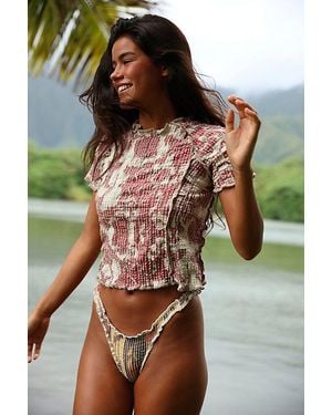 Luna Del Pinal Stretch Weave Swim Tee Top - Multicolour