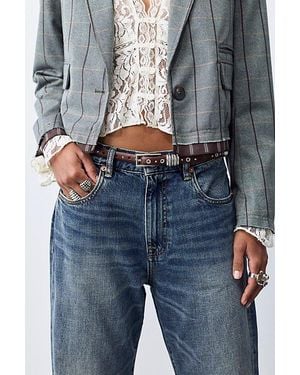 Free People Bowie Slim Belt - Blue