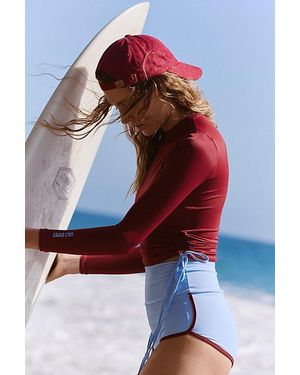 Salt Gypsy Betty High-Waisted Boyshort Surf Bottoms - Blue