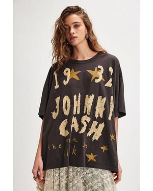 Daydreamer Johnny Cash Doodles Tee By - Black