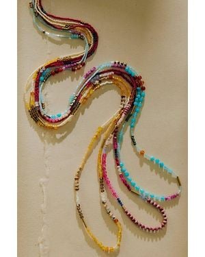 Free People Muse Semi-Precious Exaggerated Beaded Necklace - Gray