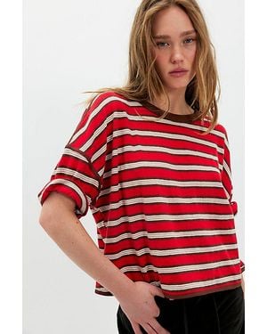 Free People Clean Rugby Tee - Red