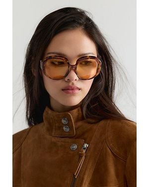 Free People Arlo Oversized Round Sunglasses - Brown