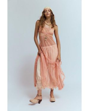 Free People Madeline Mesh Maxi Slip - Orange