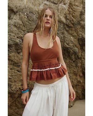 free-est Too Cute Top By - Brown