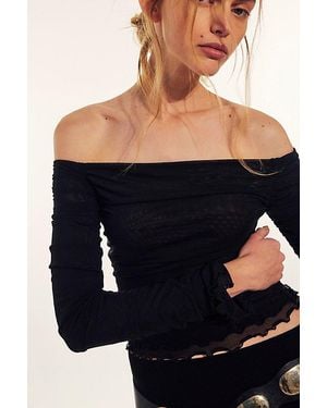 Free People Gab Knit Top - Black