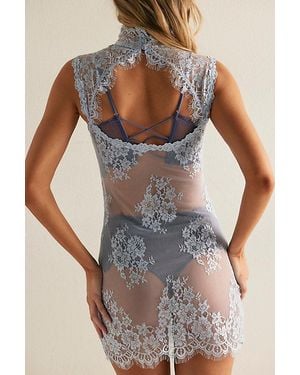 Free People One More Time Mini Slip Dress - Grey