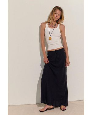 free-est Kayla Sandshell Linen Convertible Maxi Skirt By - Blue