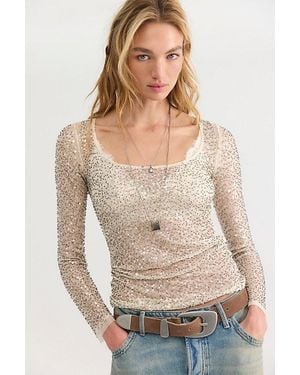 Intimately By Free People All That Glitters Long Sleeve Top By - Natural