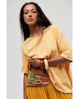 Free People Rex Oversized Cotton Tee - Multicolour