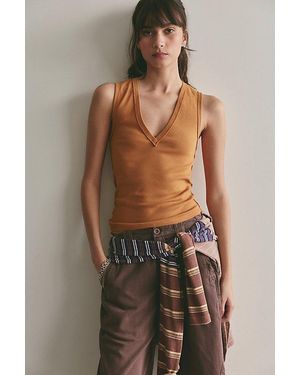 Free People Neria V-Neck Tank Top - Brown