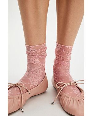High Heel Jungle Ava Lace Socks By - Pink