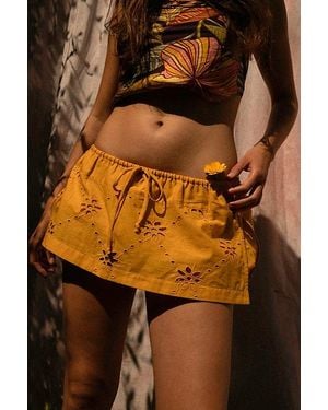 Matthew Williamson x Free People Mesquida Broderie Anglais Low-Rise Skort - Orange