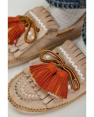 Nan-Ku Couture Scandi Tassel Moccasins By - Blue