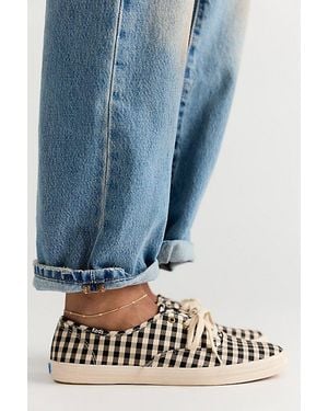 Keds Champion Buffalo Plaid Lace-Up Sneakers - Natural