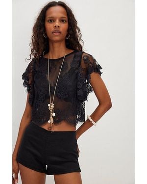 Free People Lunar Ash Lace Top - Black