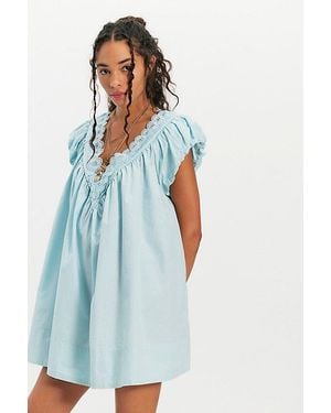 Free People Sundazed Mini Dress - Blue