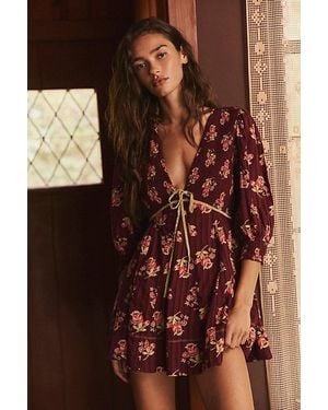 Free People Merry The Night Mini Dress - Brown