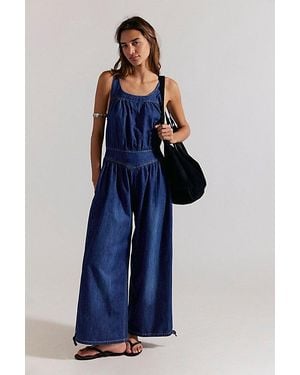 Free People Vintage Heirloom One-Piece Jumpsuit - Blue