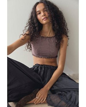 Intimately By Free People So Soft Frill Seamless Micro Crop Top By - Brown