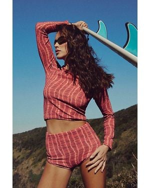 Rhythm Long-Sleeve Surf Crop - Red
