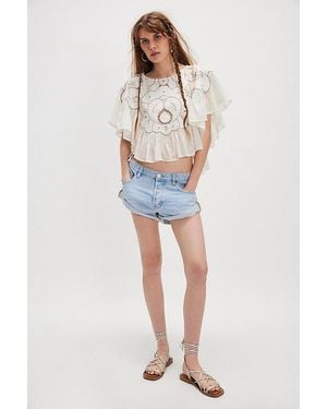One Teaspoon Oneteapsoon Bandits Low-Waist Denim Shorts By - Blue