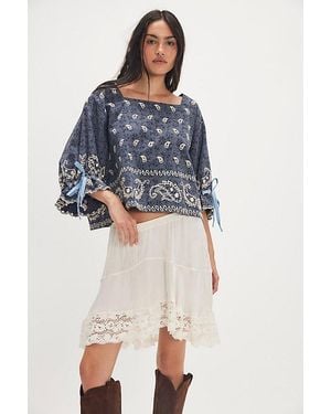 Free People Loretta Bandana Shirt - Blue