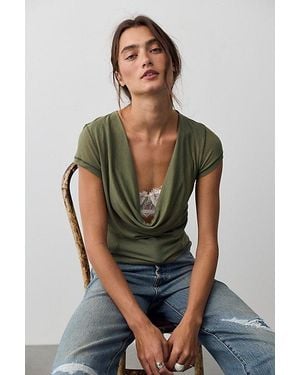 Free People Air Sign Cowl-Neck Tee - Multicolor