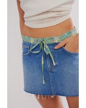 Free People We The Free Georgia Denim Mini Skirt - Blue