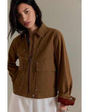 Free People We The Free Blair Vegan Suede Jacket - Brown