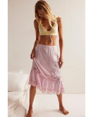Frankie's Bikinis Hideaway Satin Midi Skirt - Pink